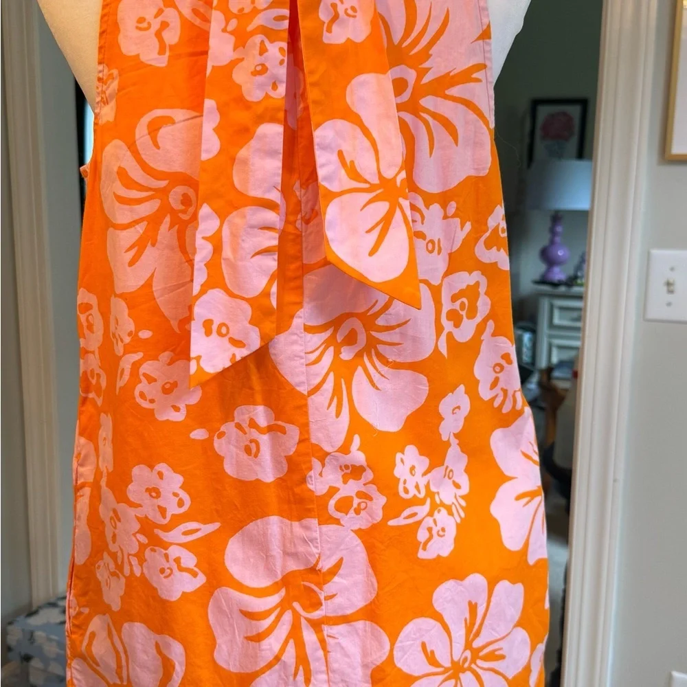J. Crew Bright Orangeand Pink  Floral Dress-4